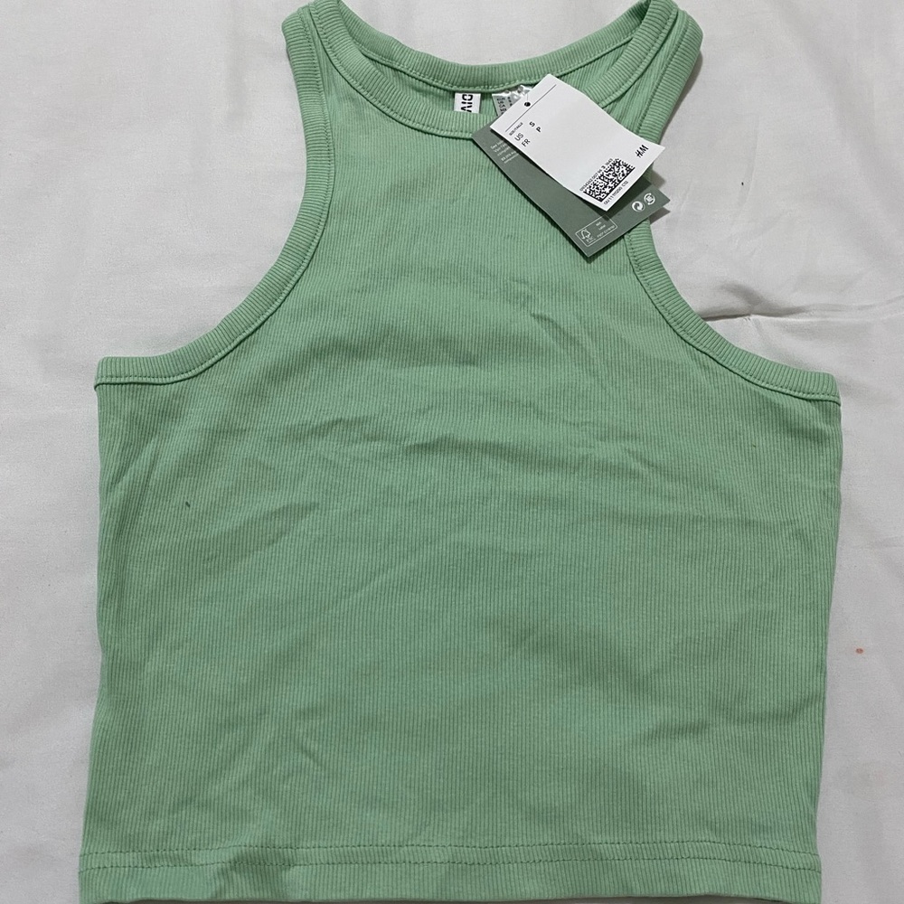 Cropped Green Tank Top New
